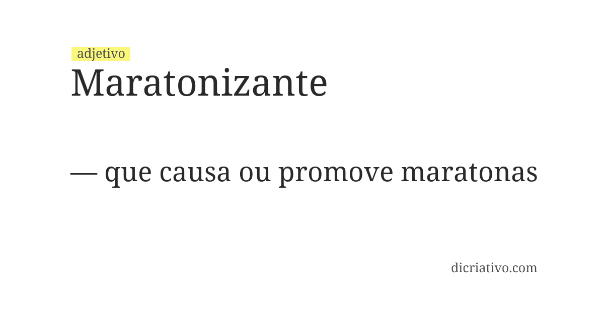 Significado de maratonizante