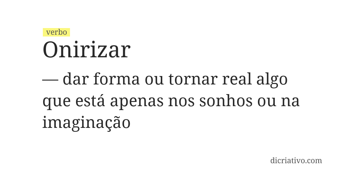 Significado de onirizar