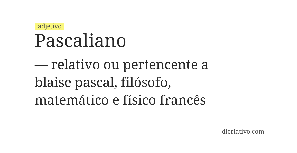 Significado de pascaliano