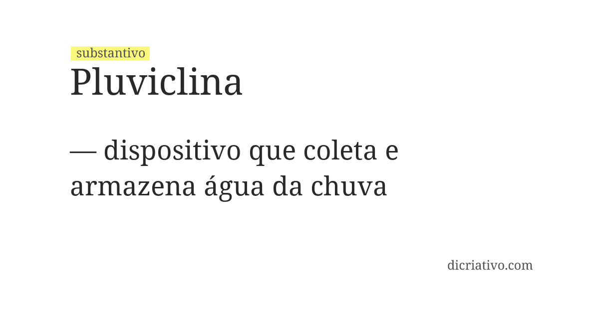 Significado de pluviclina
