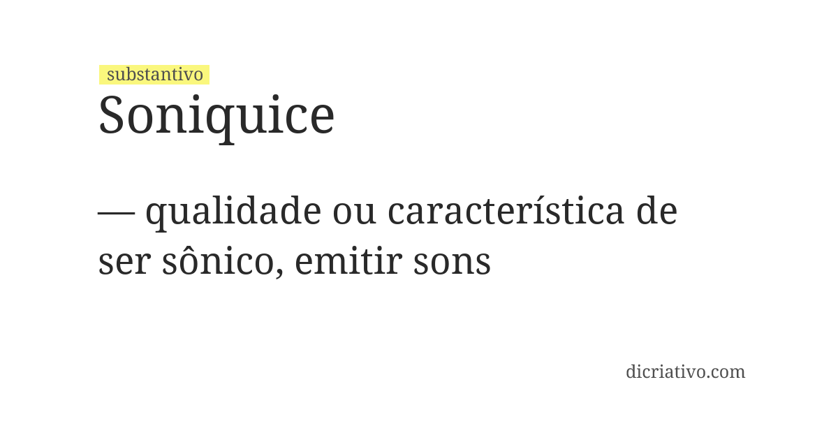 Significado de soniquice