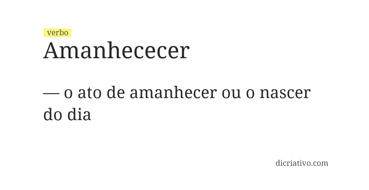 Significado de amanhececer