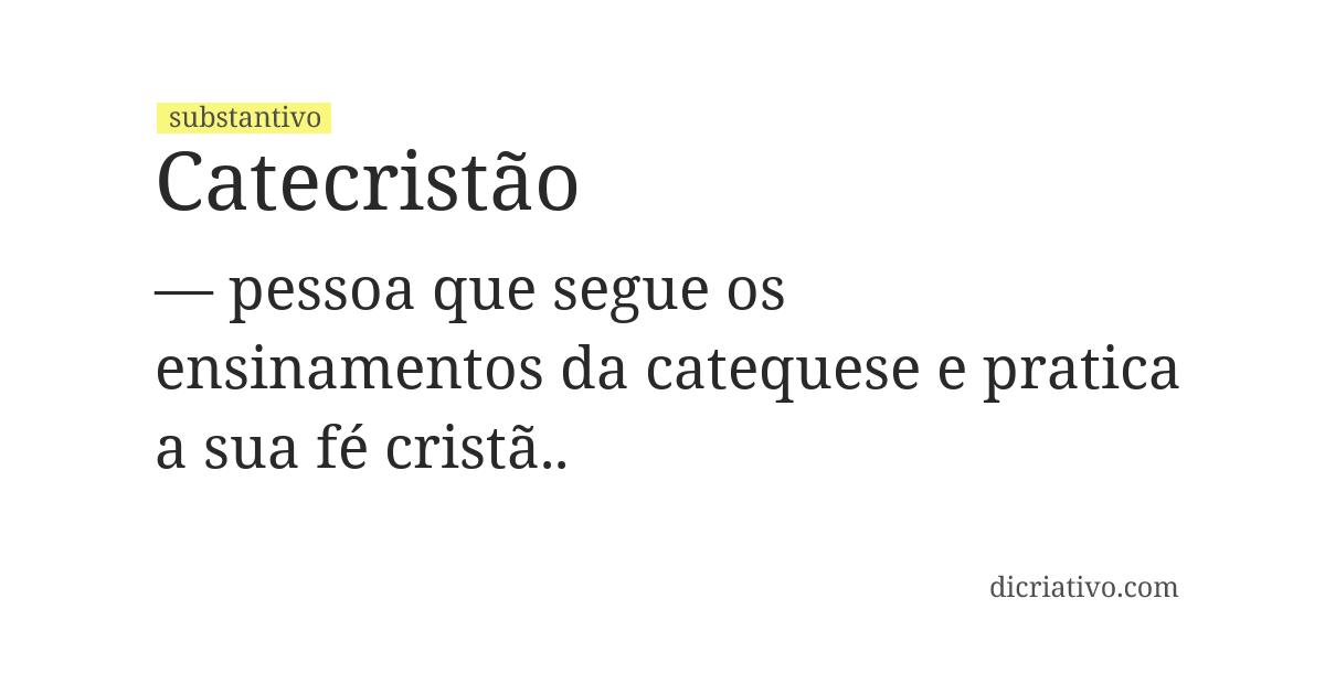Significado de catecristão