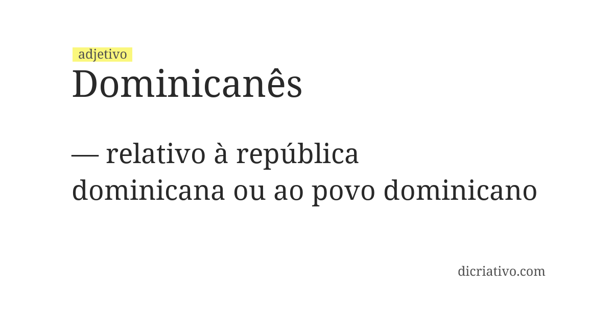 Significado de dominicanês