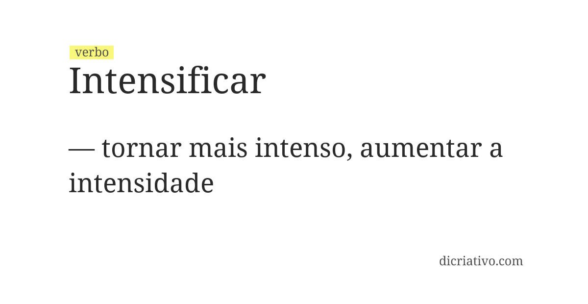 Significado de intensificar