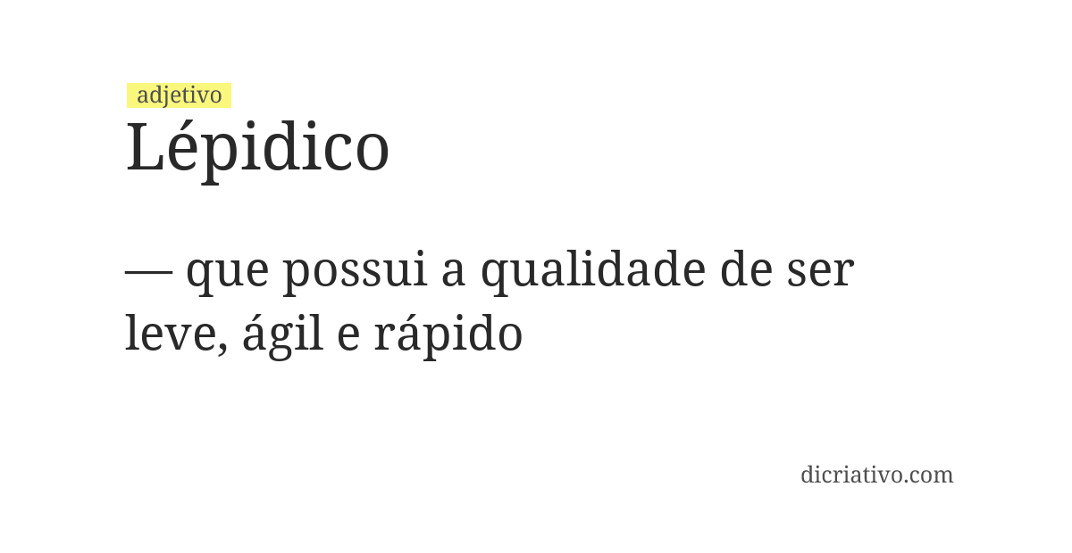 Significado de lépidico