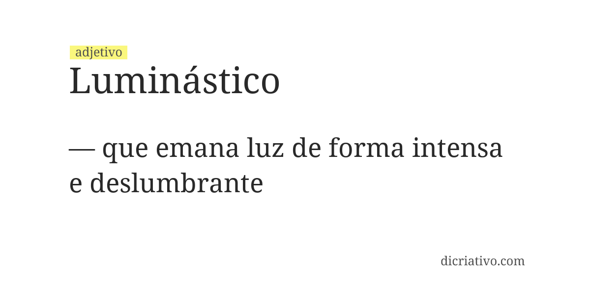 Significado de luminástico