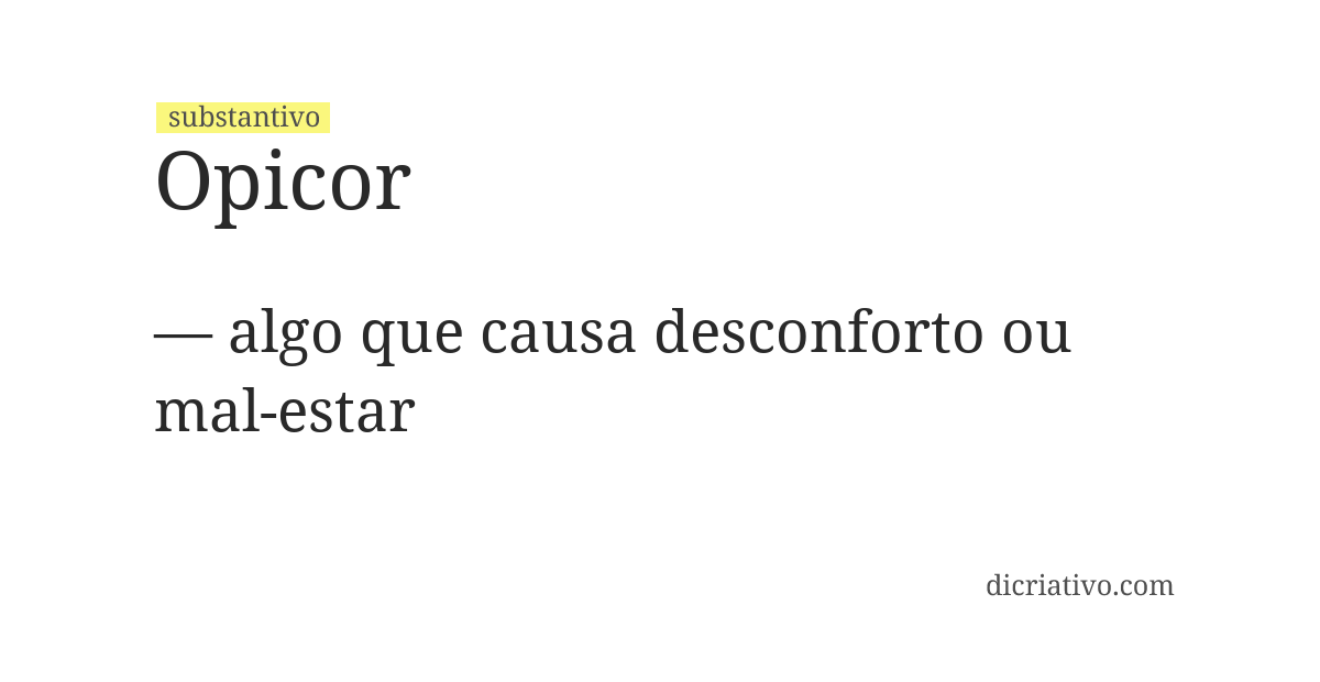Significado de opicor