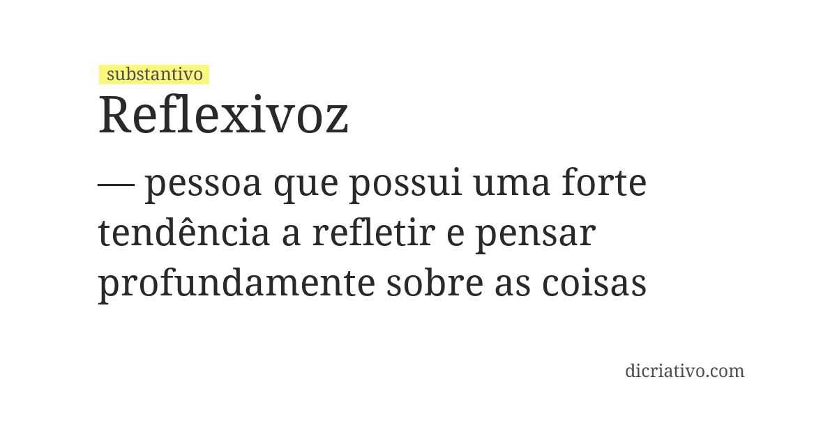 Significado de reflexivoz