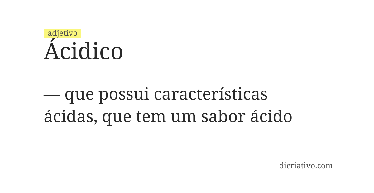 Significado de ácidico