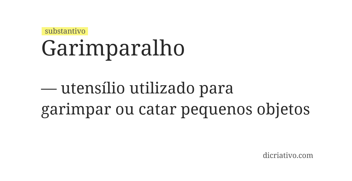 Significado de garimparalho