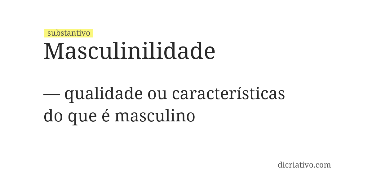 Significado de masculinilidade