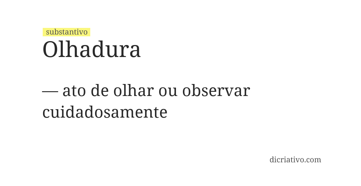 Significado de olhadura