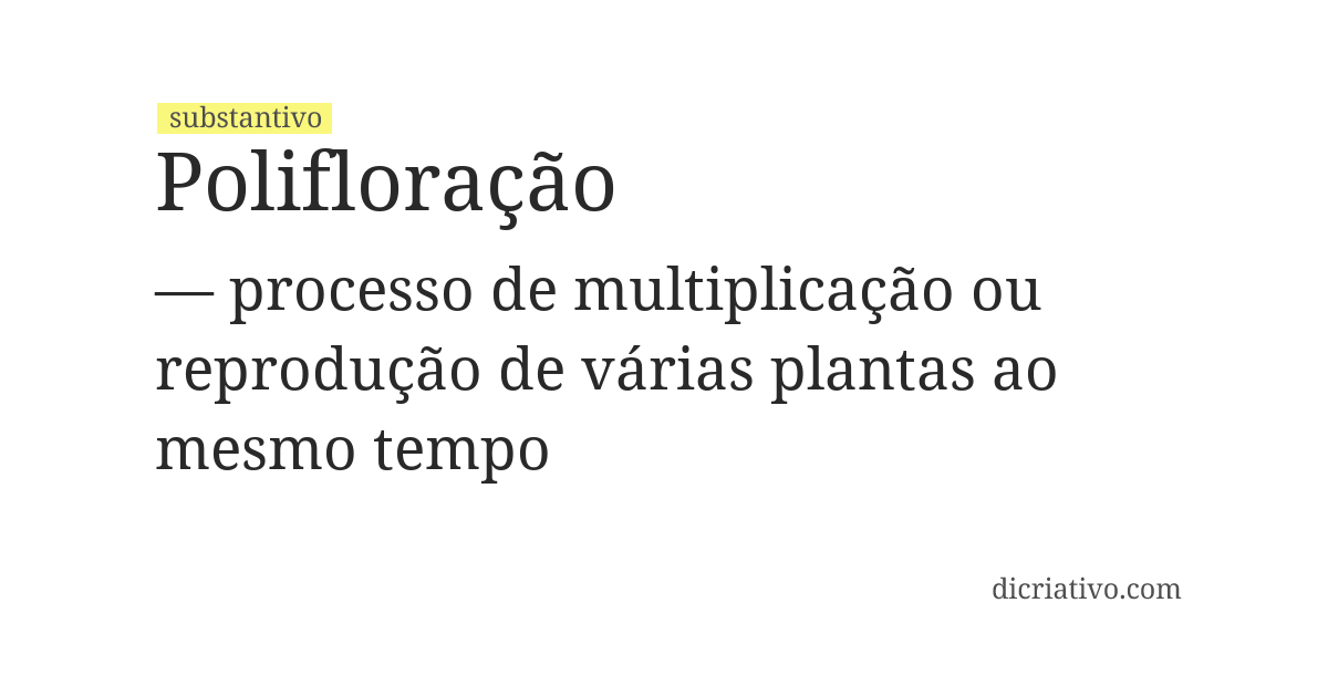 Significado de polifloração