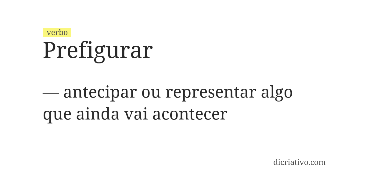 Significado de prefigurar