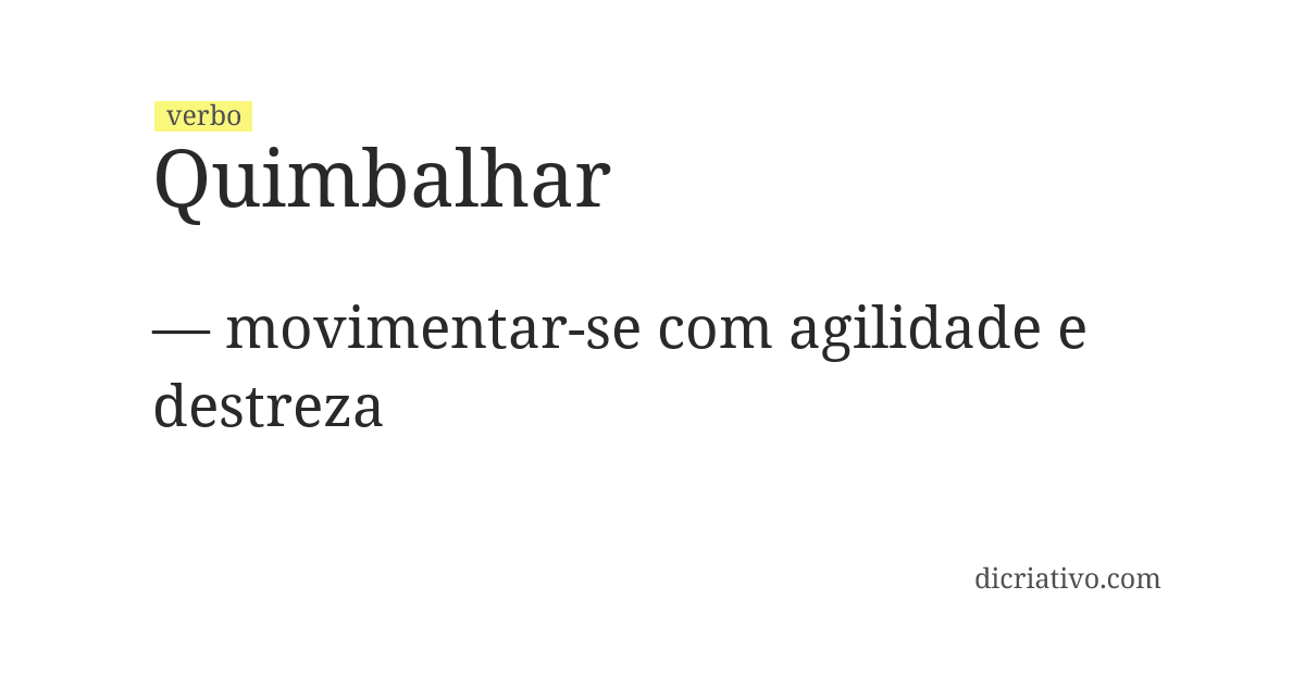 Significado de quimbalhar
