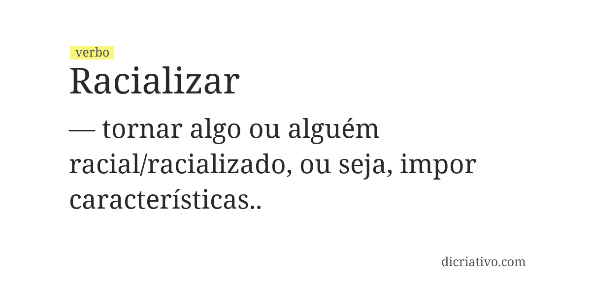 Significado de racializar