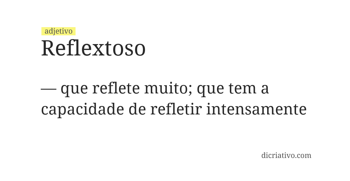 Significado de reflextoso