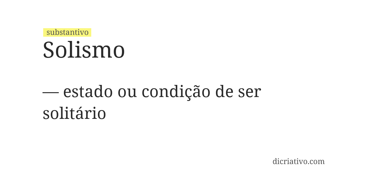 Significado de solismo