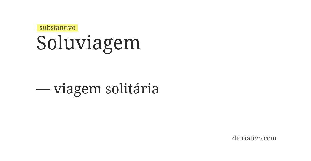 Significado de soluviagem