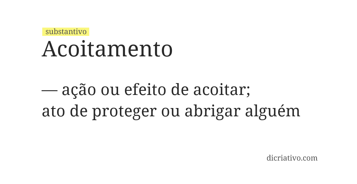 Significado de acoitamento