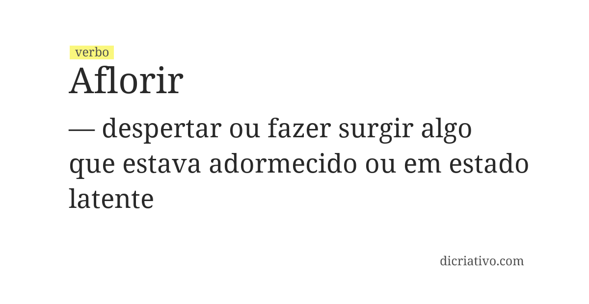 Significado de aflorir