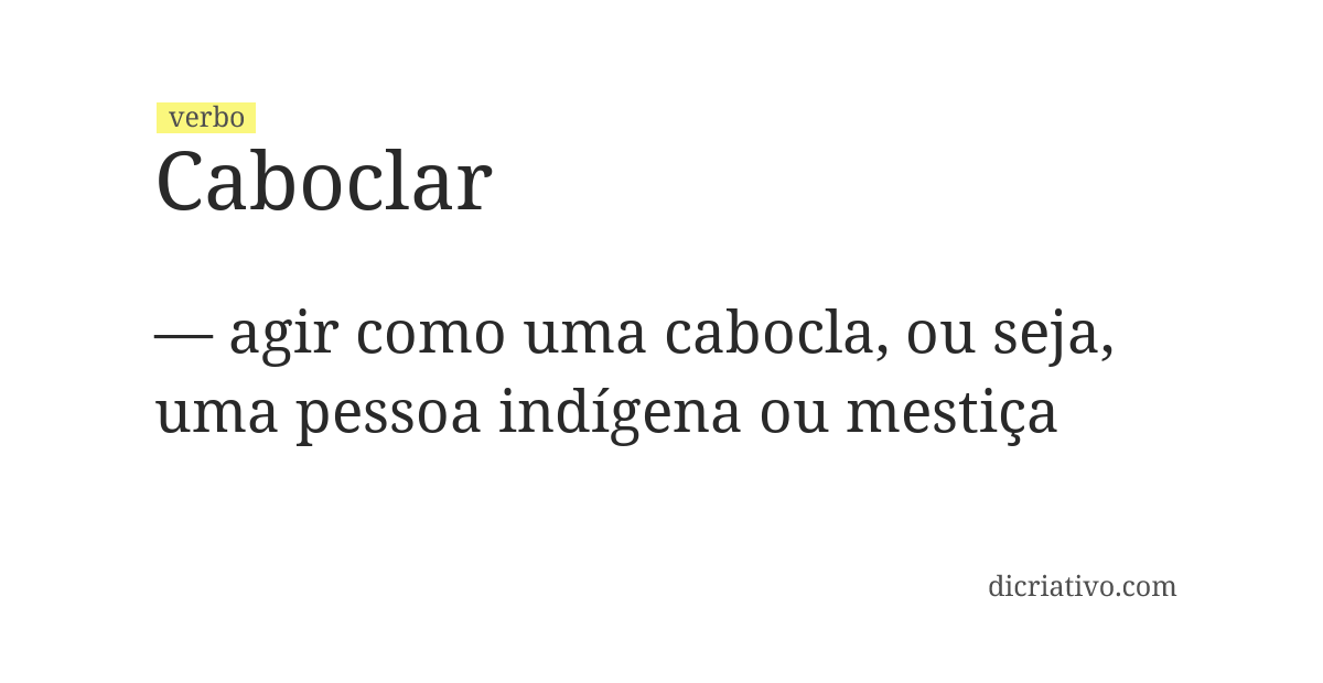 Significado de caboclar