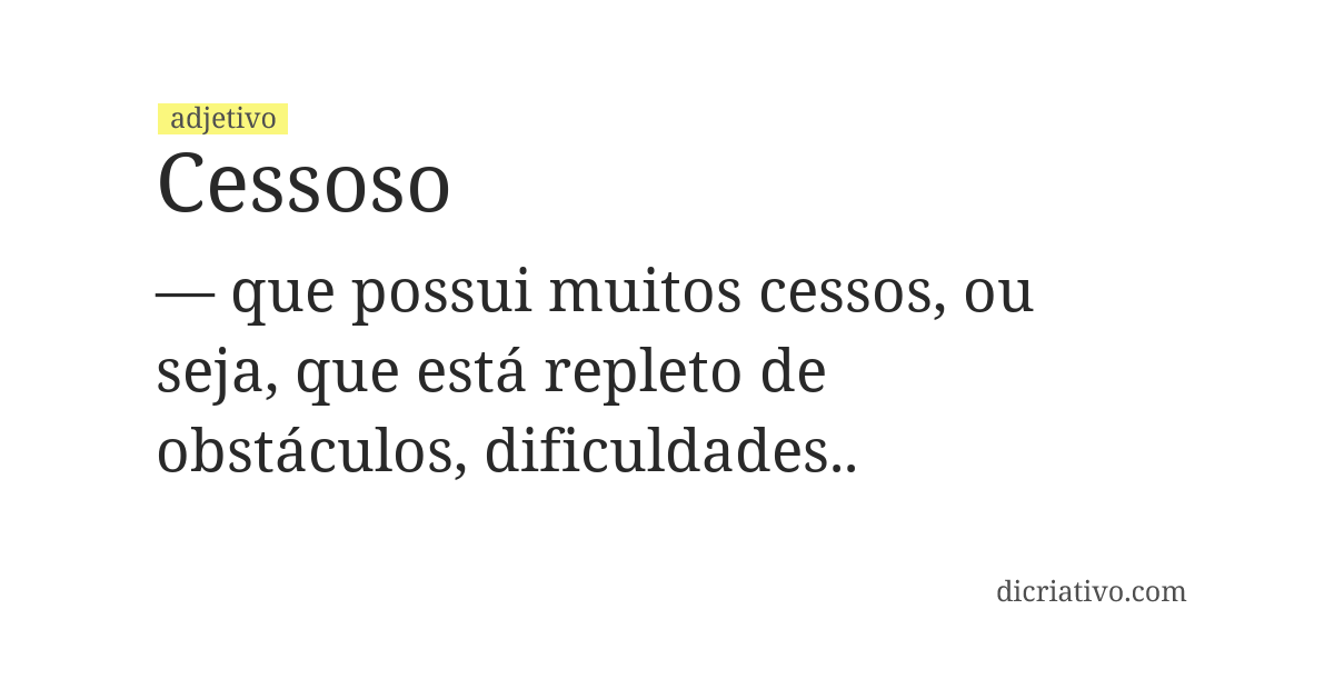 Significado de cessoso