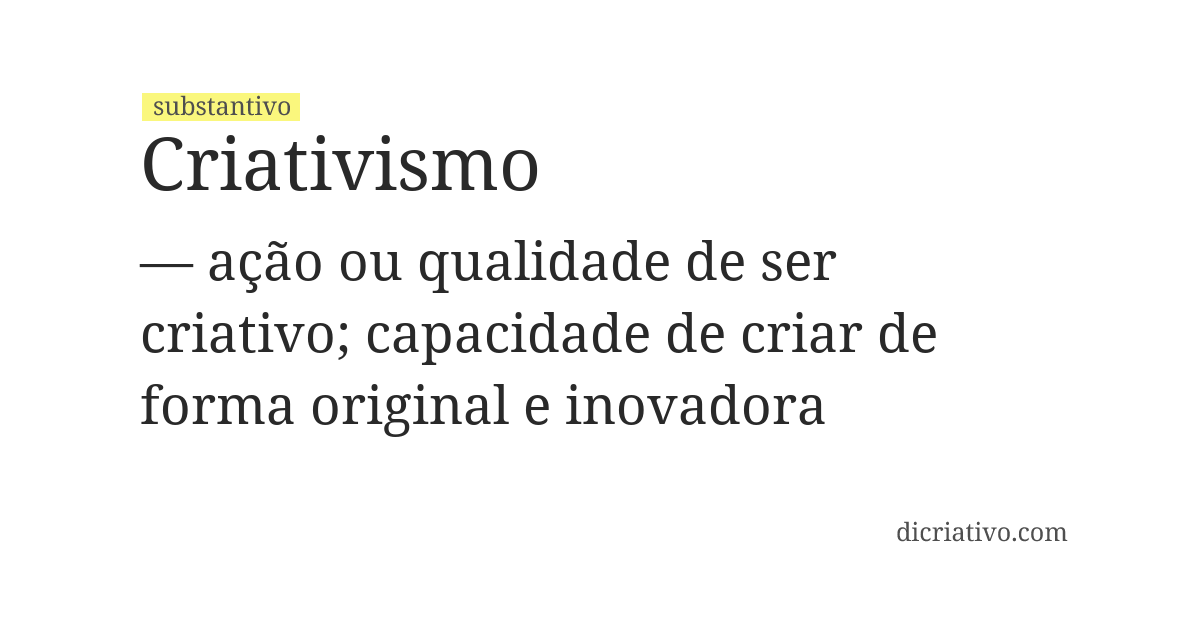 Significado de criativismo