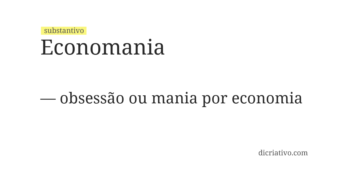 Significado de economania