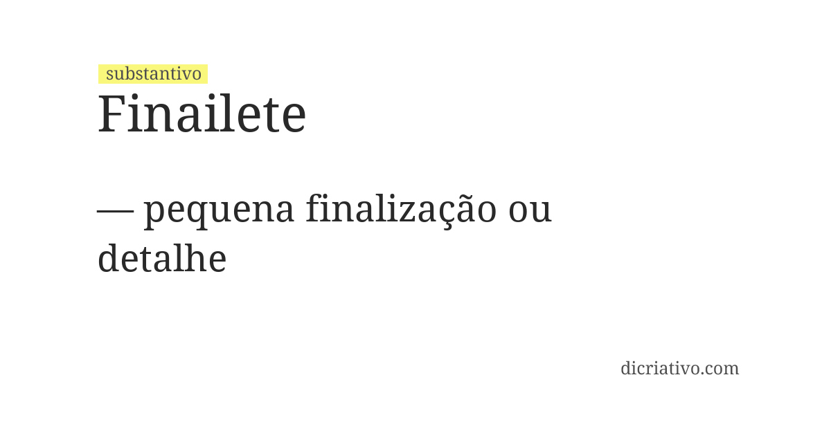 Significado de finailete