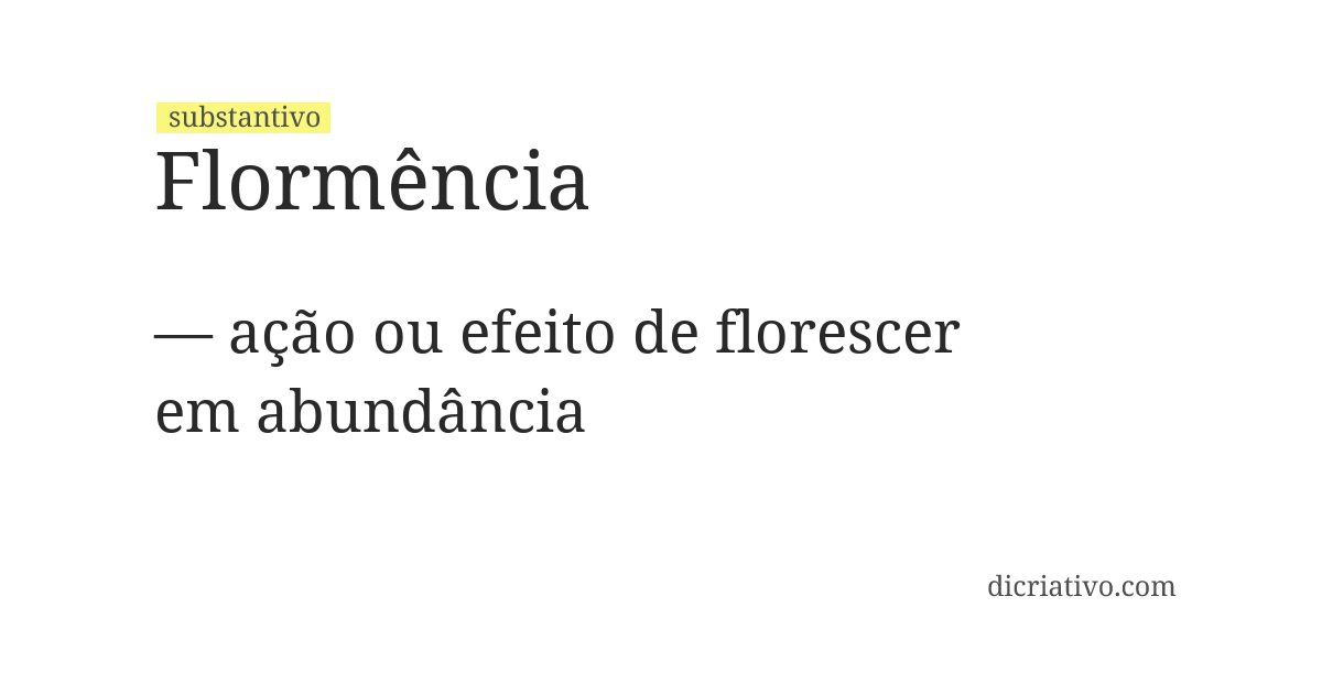 Significado de flormência
