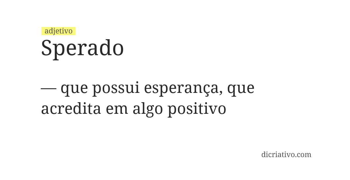 Significado de sperado