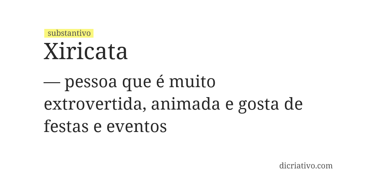 Significado de xiricata