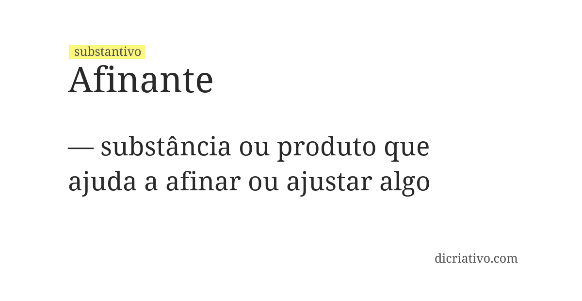 Significado de afinante