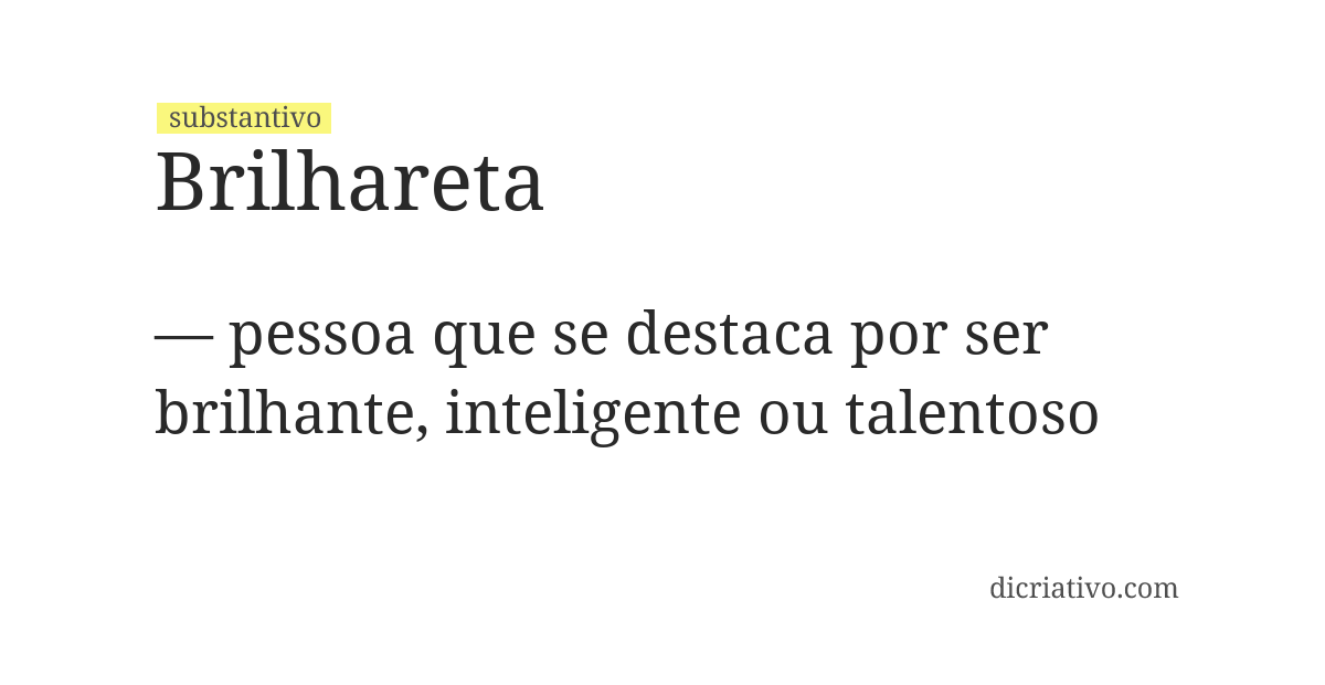 Significado de brilhareta
