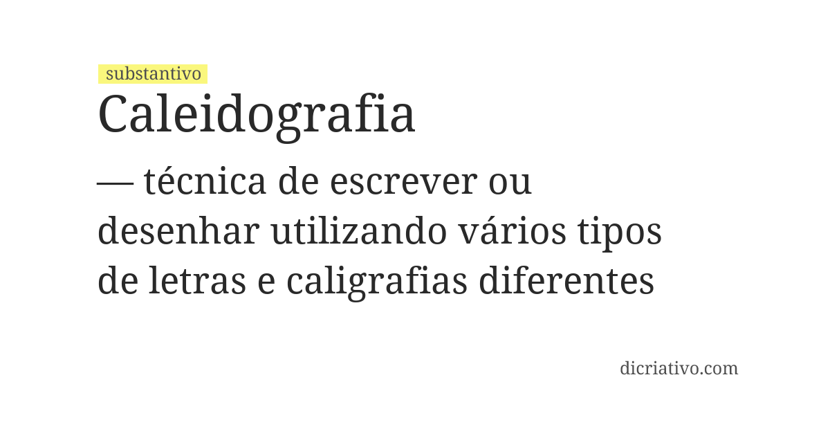 Significado de caleidografia
