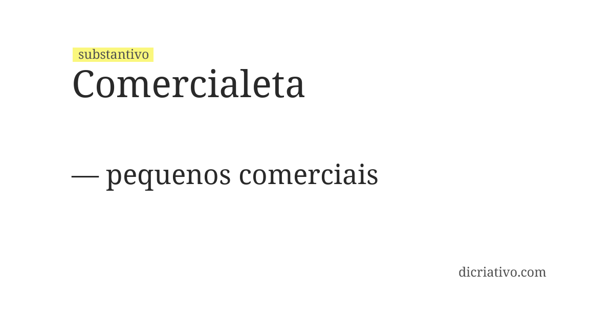 Significado de comercialeta
