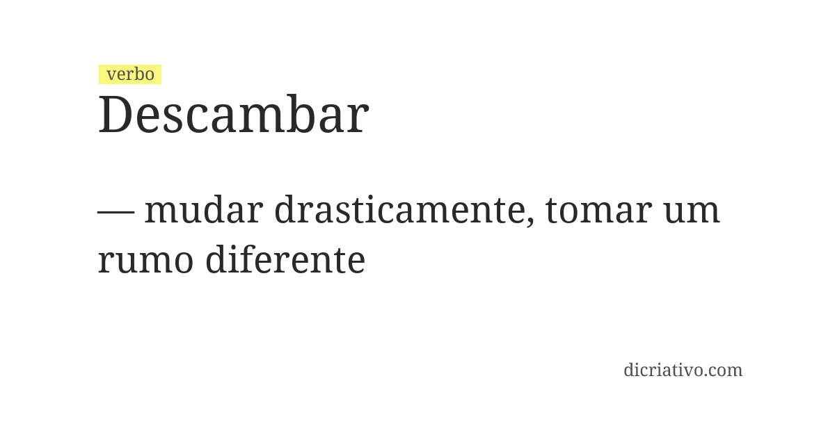 Significado de descambar