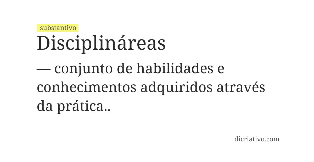 Significado de disciplináreas