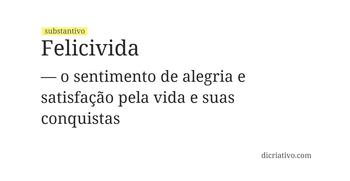 Significado de felicivida