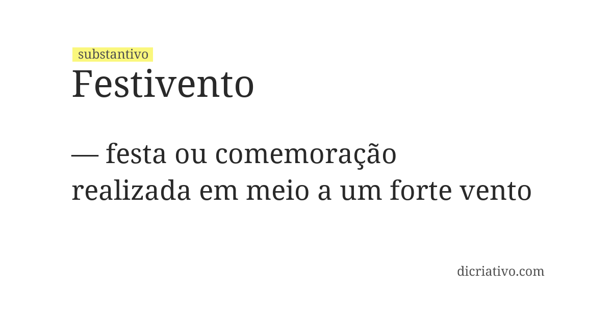 Significado de festivento