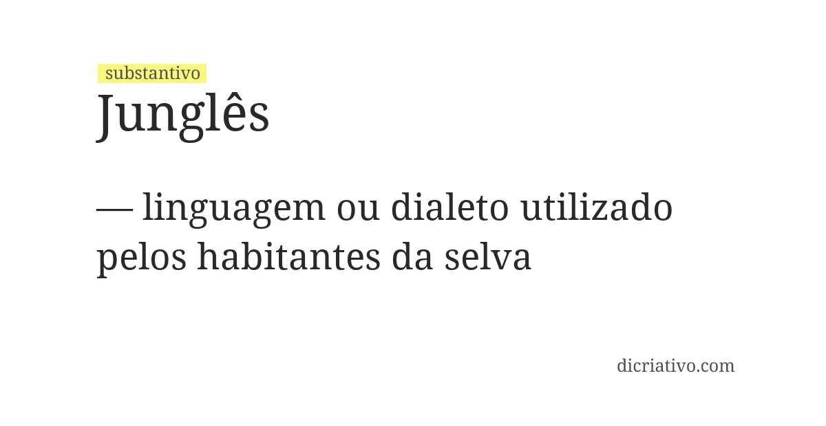 Significado de junglês