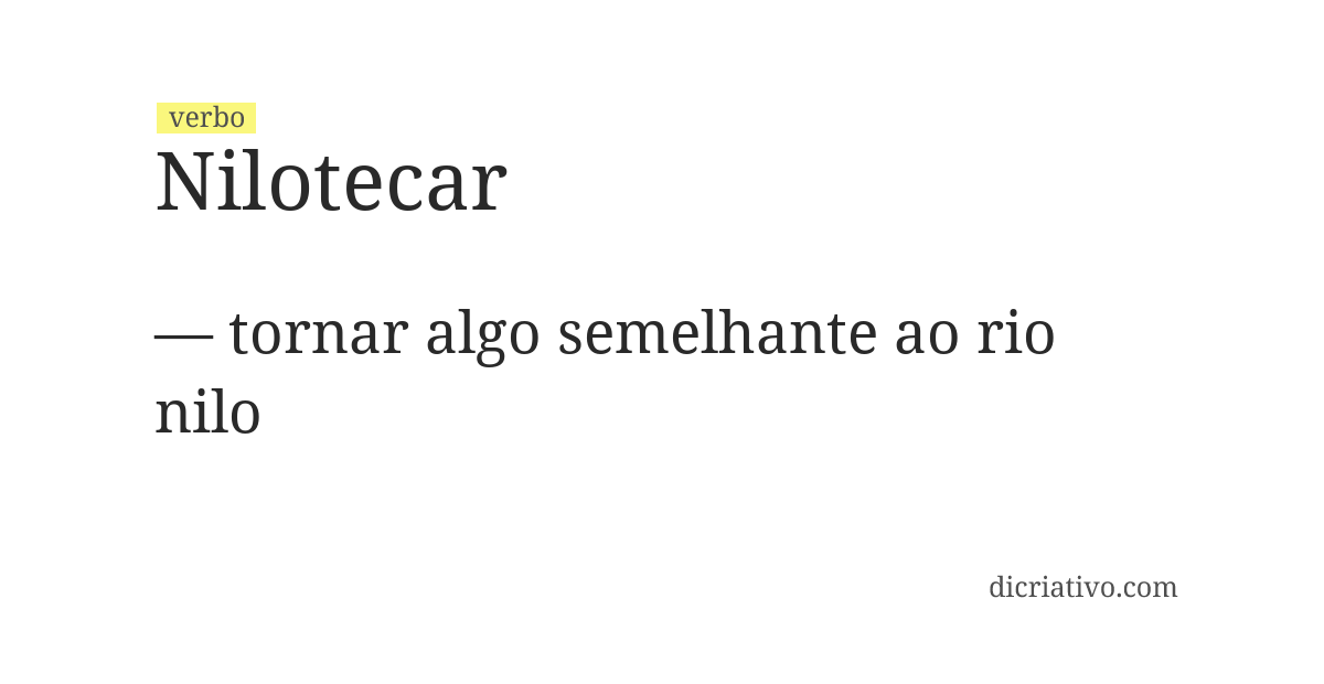 Significado de nilotecar