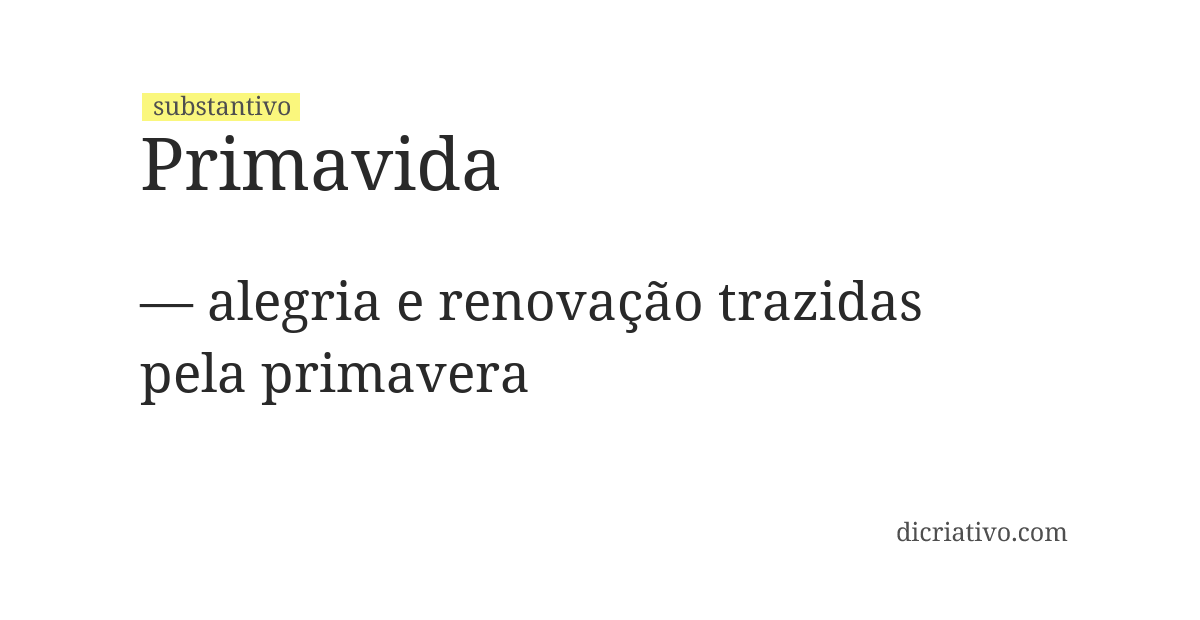 Significado de primavida