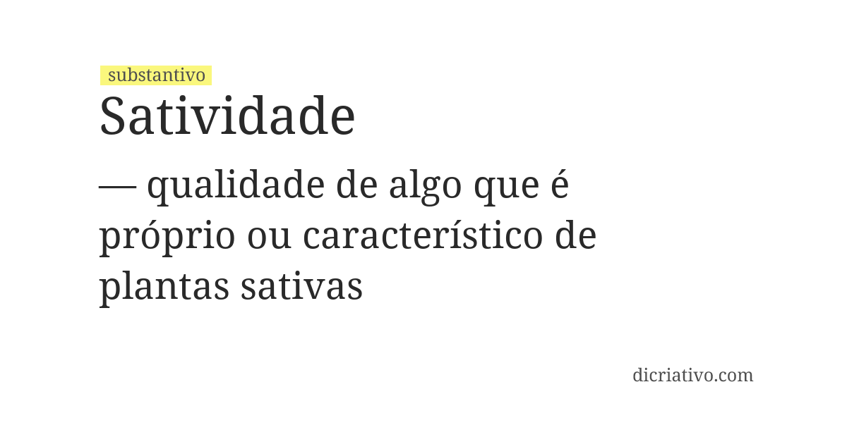 Significado de satividade