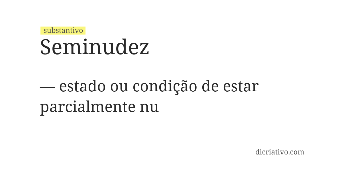 Significado de seminudez