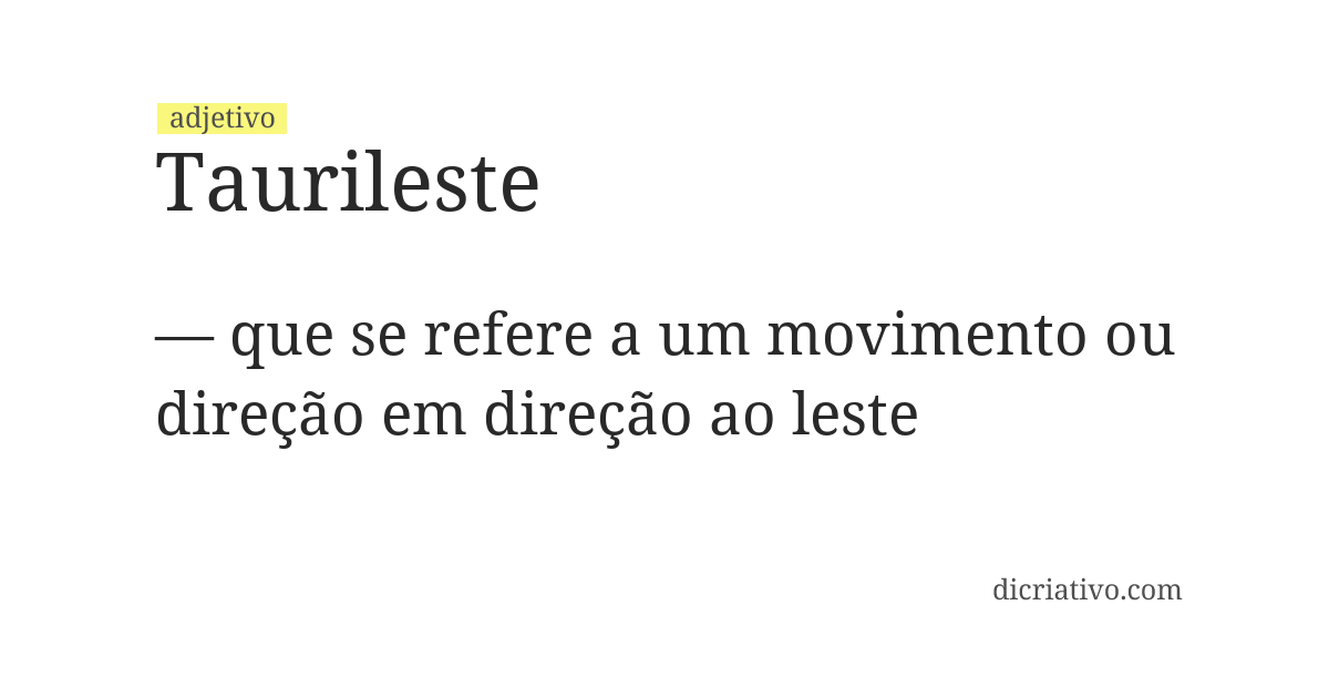 Significado de taurileste