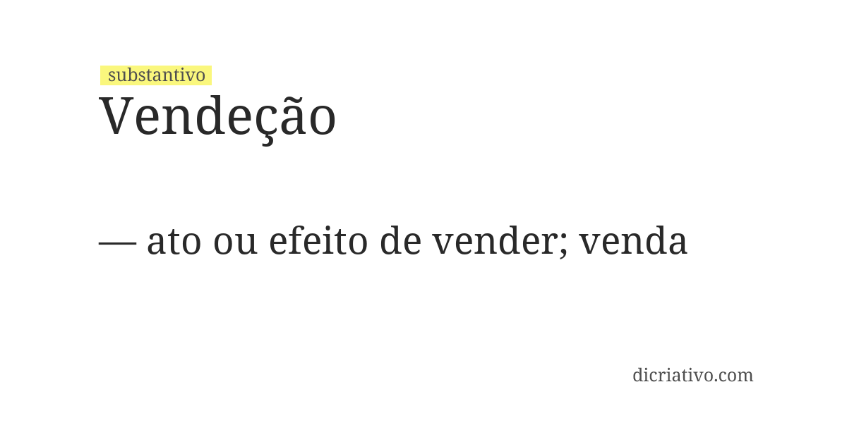 Significado de vendeção