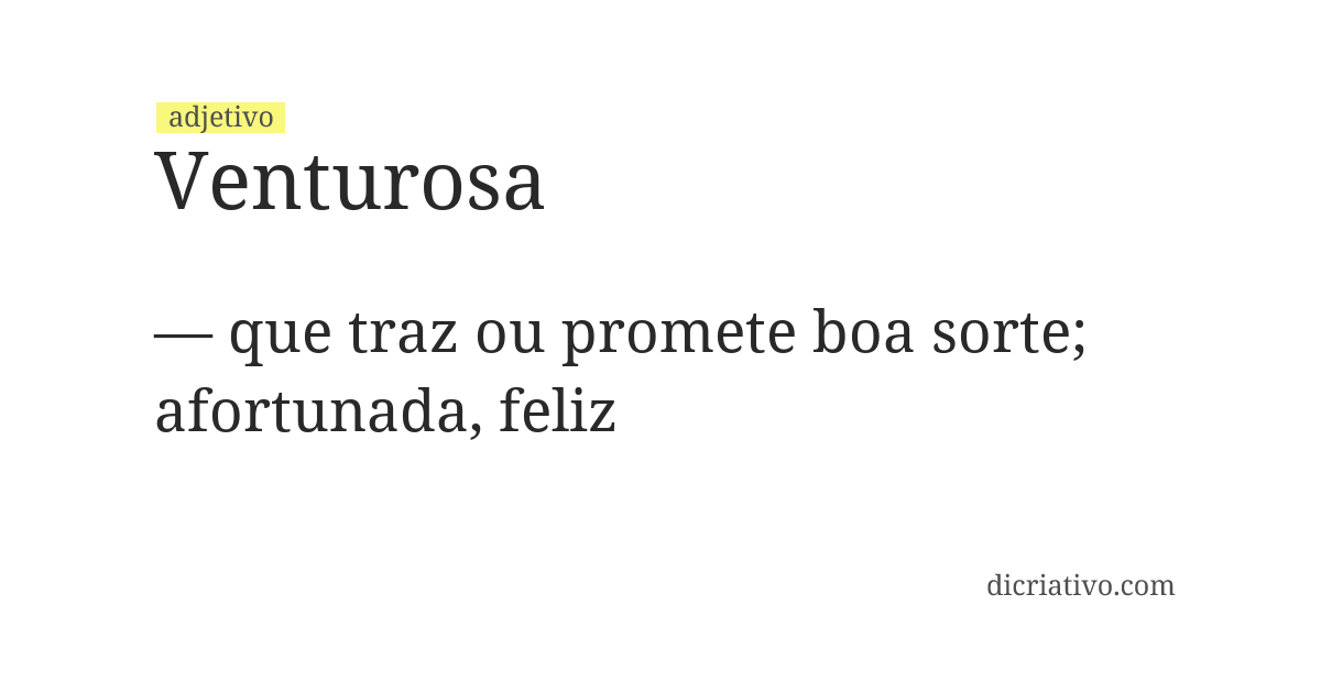 Significado de venturosa